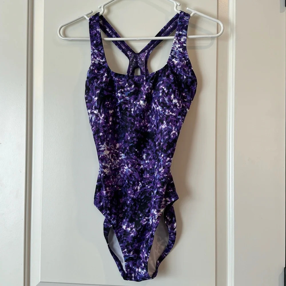Speedo Purple One Piece Racerback Swimsuit size 6